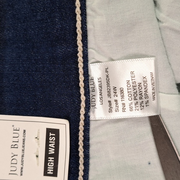 New Judy Blue High Waist Dark Wash Flare Jeans Size 24W - Picture 16 of 17